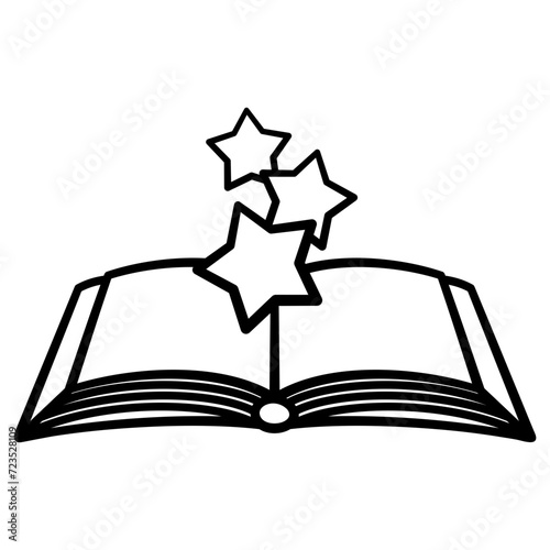 Open Book with Stars