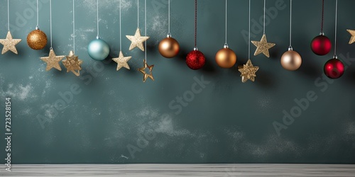 Christmas decorations near wall