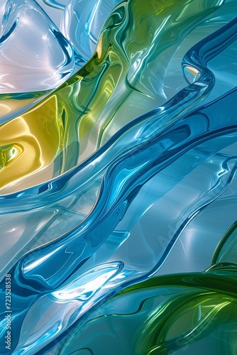  abstract representation of vividly colored waves or flows that intertwine and overlap each othe