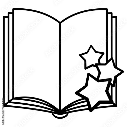 Open Book with Stars