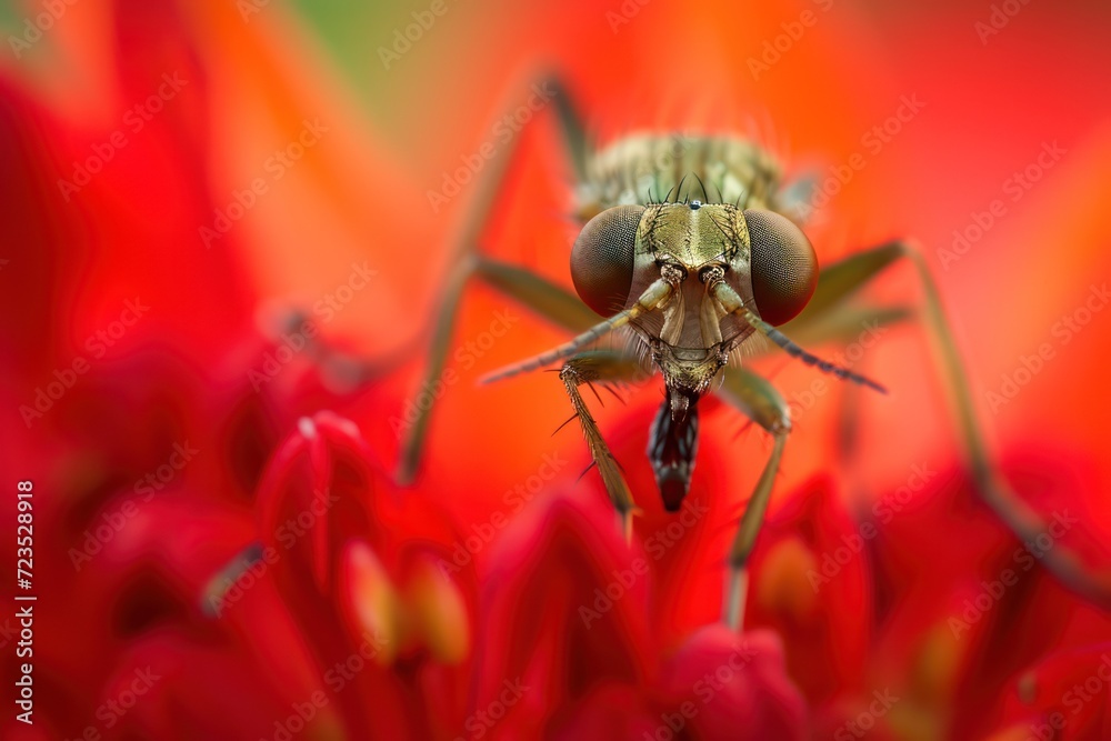 Naklejka premium Close-up photo of an insect on a flower