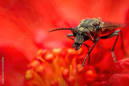 Close-up photo of an insect on a flower