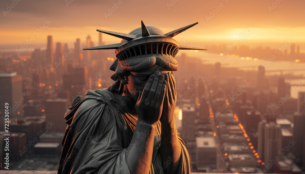 economic recession in the USA, American economic decline - obrazy, fototapety, plakaty 