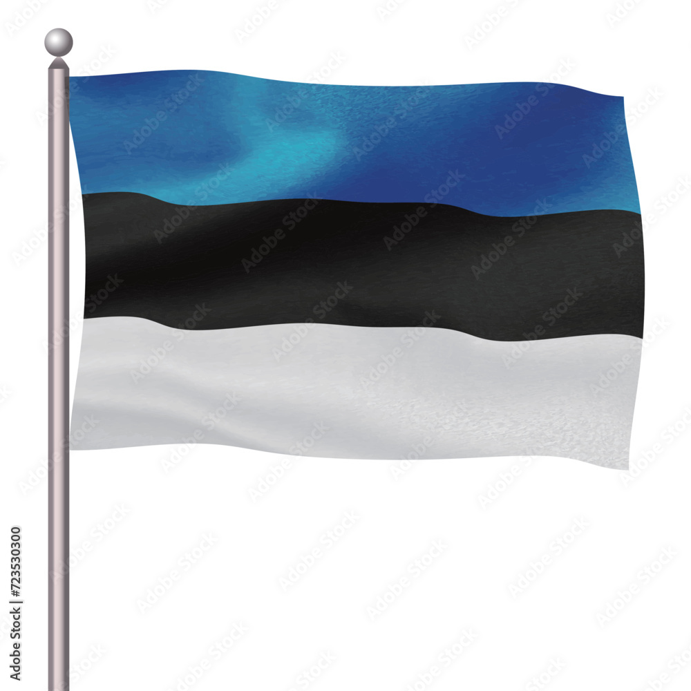 エストニア　国　旗　ポール　アイコン
