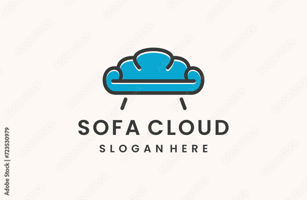 Sofa cloud logo template vector illustration design Sofa cloud logo template vector illustration design