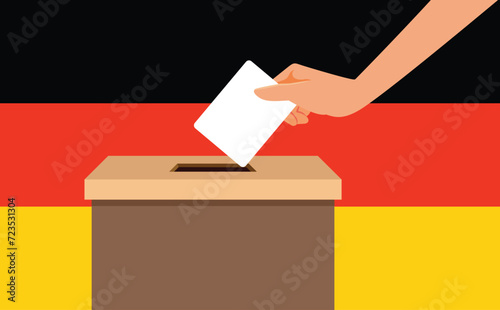 Political Elections in Germany and People Voting Vector Concept Illustration. German people voting for new government in national elections 
 photo