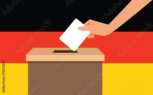 Political Elections in Germany and People Voting Vector Concept Illustration. German people voting for new government in national elections 
