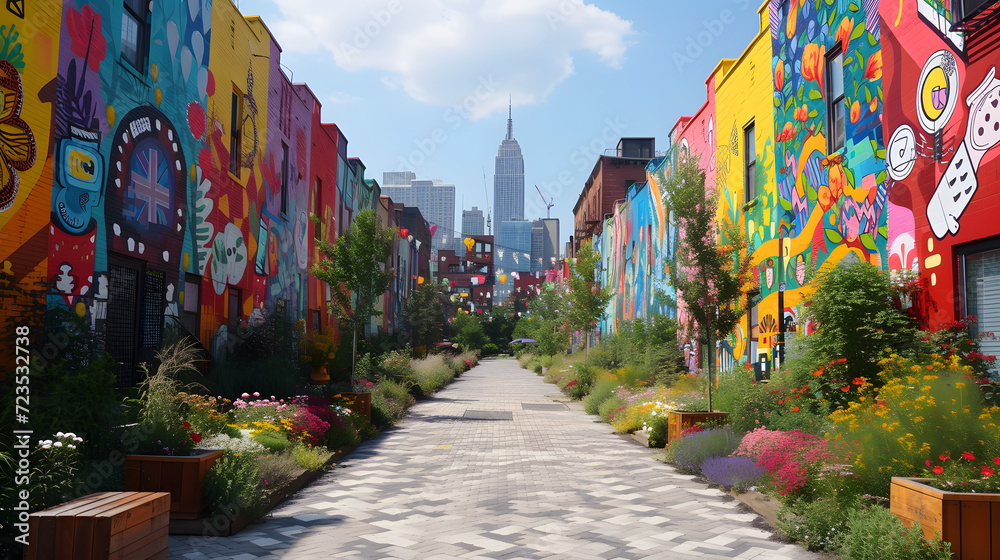 Fototapeta premium Artists working together on urban art projects and revitalizing neighborhoods