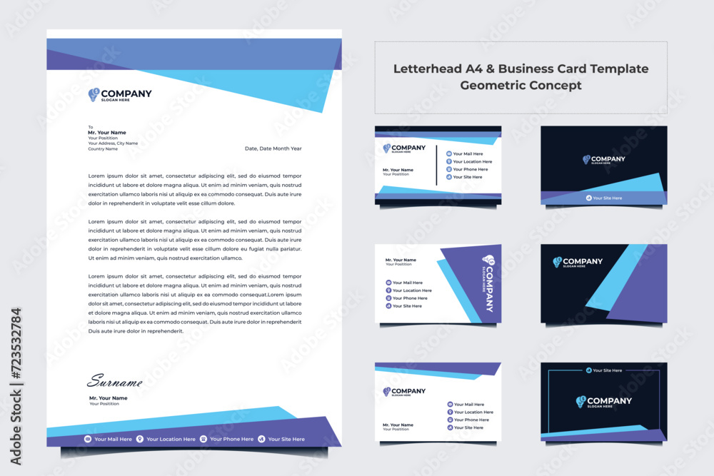 Letterhead and business card template collection Letterhead and business card template collection