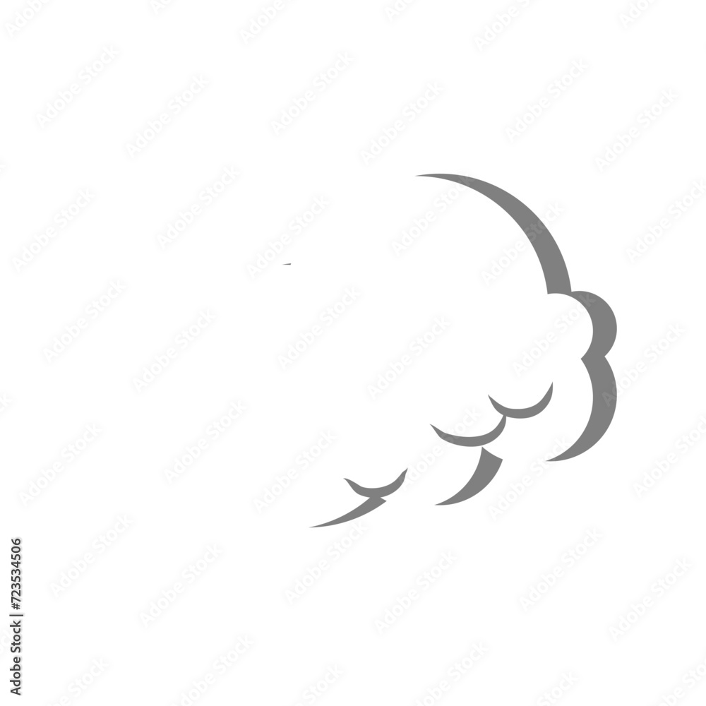 cartoon cloudy in a flat design. White cloud collection cartoon cloudy in a flat design. White cloud collection