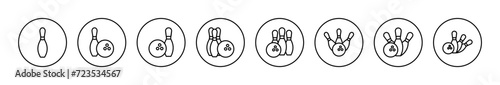 Bowling icon vector. bowling ball and pin sign and symbol.