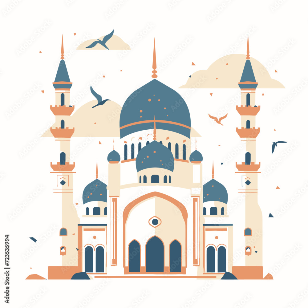 Fototapeta premium Mosque Building with Birds