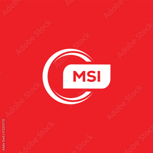 modern minimalist MSI initial letters monogram logo design photo