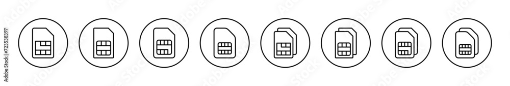 Sim card icon vector. dual sim card sign and symbol Sim card icon vector. dual sim card sign and symbol