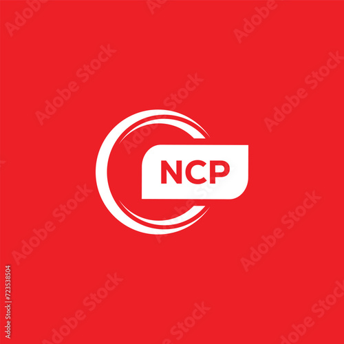 modern minimalist NCP initial letters monogram logo design photo