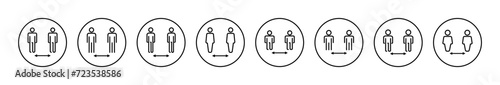 Social distance icon vector. social distancing sign and symbol. self quarantine sign