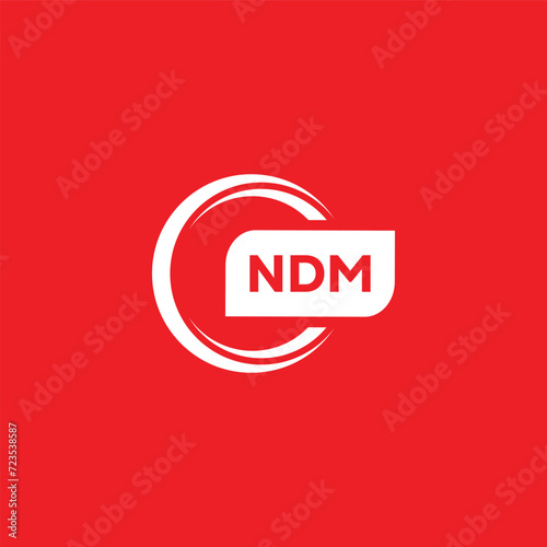 modern minimalist NDM initial letters monogram logo design photo
