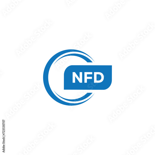 modern minimalist NFD initial letters monogram logo design photo