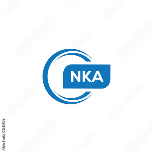 modern minimalist NKA initial letter monogram logo design photo