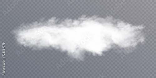 Smoke effect. Realistic vector fog effect and transparent magic fog. White steam, border of creeping smoke. Mockup of cloudy and growing smog. Vector 10 ep.