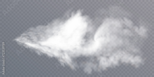 Smoke effect. Realistic vector fog effect and transparent magic fog. White steam, border of creeping smoke. Mockup of cloudy and growing smog. Vector 10 ep.