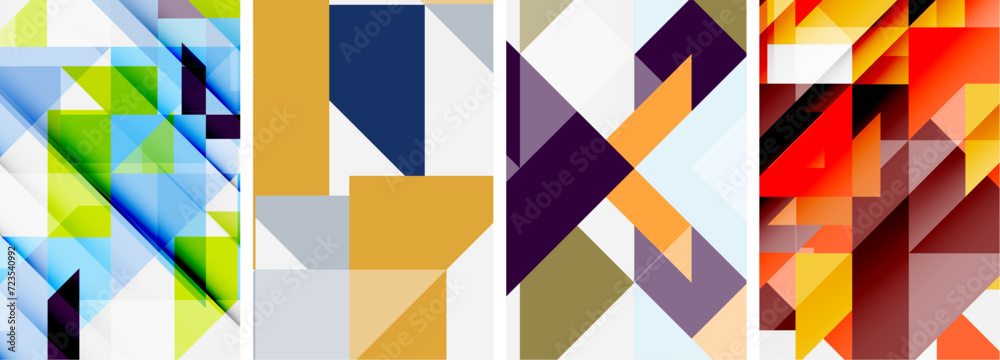 Set of abstract random triangle composition backgrounds. Vector illustration for for wallpaper, business card, cover, poster, banner, brochure, header, website Set of abstract random triangle composition backgrounds. Vector illustration for for wallpaper, business card, cover, poster, banner, brochure, header, website