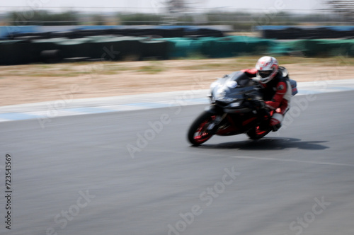 Extreme athlete Sport Motorcycles Racing on race track