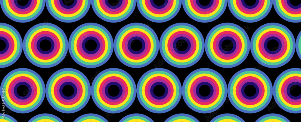 Retro seamless pattern from the 50s, 60s, 70s. Seamless abstract Vintage background in sixties hippie style. Retro seamless pattern - colorful nostalgic background design. Vector illustration Retro seamless pattern from the 50s, 60s, 70s. Seamless abstract Vintage background in sixties hippie style. Retro seamless pattern - colorful nostalgic background design. Vector illustration