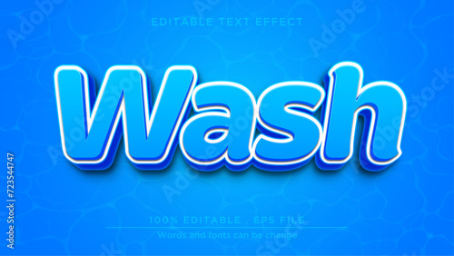 Wash text effect. Editable text effect template