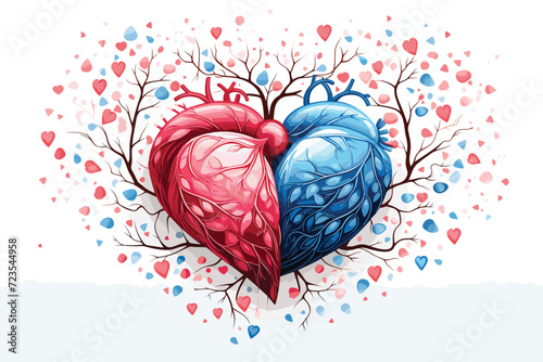 Valentines Day Heart symbol with vascular