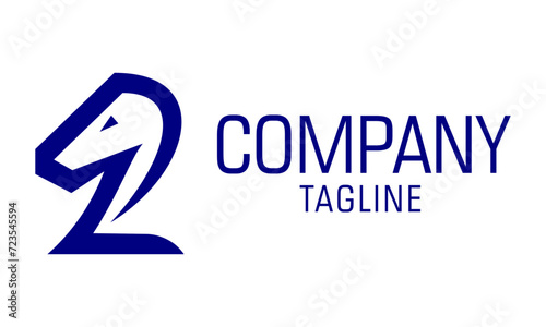 Blue Color Horse Head Letter Z Logo Design