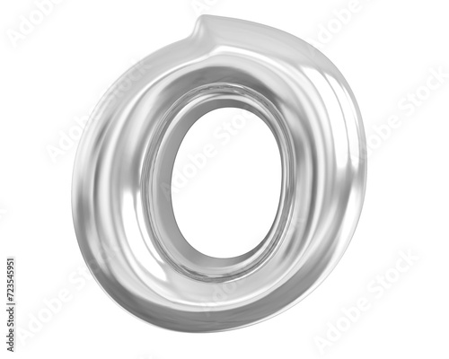 O Letter Silver 3D