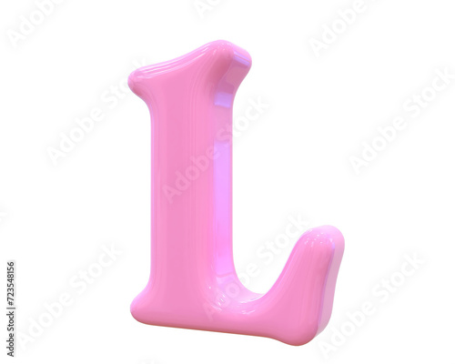 L Letter Pink 3D