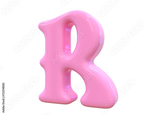 R Letter Pink 3D