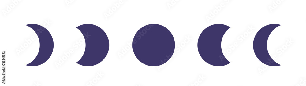 Moon phases, simple luminary silhouette vector Moon phases, simple luminary silhouette vector