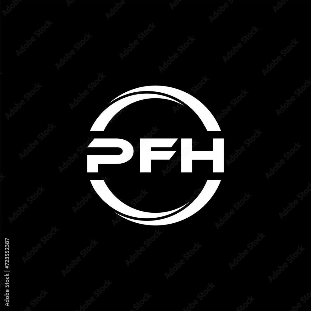 PFH letter logo design with black background in illustrator, cube logo, vector logo, modern alphabet font overlap style. calligraphy designs for logo, Poster, Invitation, etc. PFH letter logo design with black background in illustrator, cube logo, vector logo, modern alphabet font overlap style. calligraphy designs for logo, Poster, Invitation, etc.