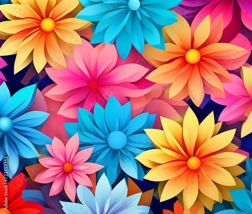 abstract geometrical floral design