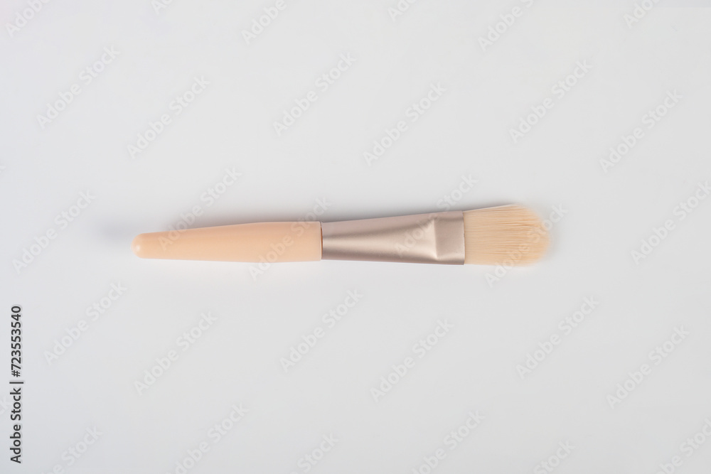 Cosmetic brushes on white background. Set of makeup brushes Cosmetic brushes on white background. Set of makeup brushes