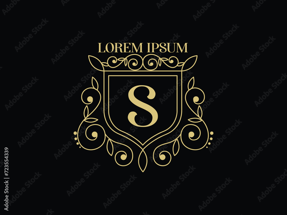 Golden Elegant ornamental business logo template Golden Elegant ornamental business logo template