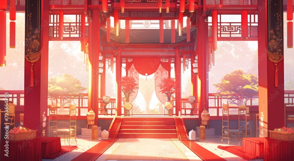 anime style background chinese asia japan china architecture, ai anime style background chinese asia japan china architecture, ai