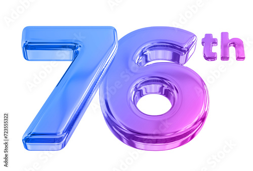 76th Anniversary Gradient Number 3d