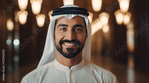 Arab Man Smiling and Posing for the Camera photo