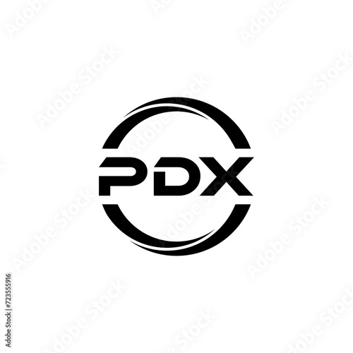 PDX letter logo design with white background in illustrator, cube logo, vector logo, modern alphabet font overlap style. calligraphy designs for logo, Poster, Invitation, etc. photo