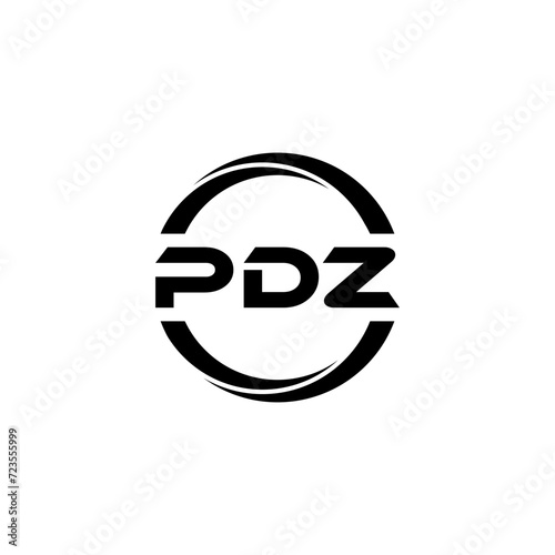 PDZ letter logo design with white background in illustrator  cube logo  vector logo  modern alphabet font overlap style. calligraphy designs for logo  Poster  Invitation  etc.
