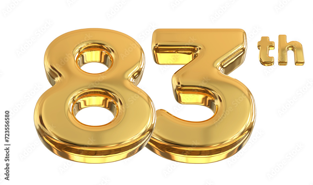 83th Anniversary Gold Number 3d