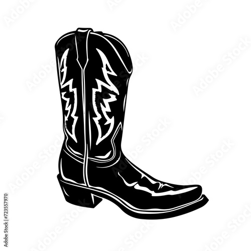 Cowboy boot with stitching