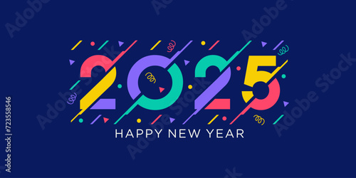 2025 Happy New Year design vector. trendy new year 2025 design template.