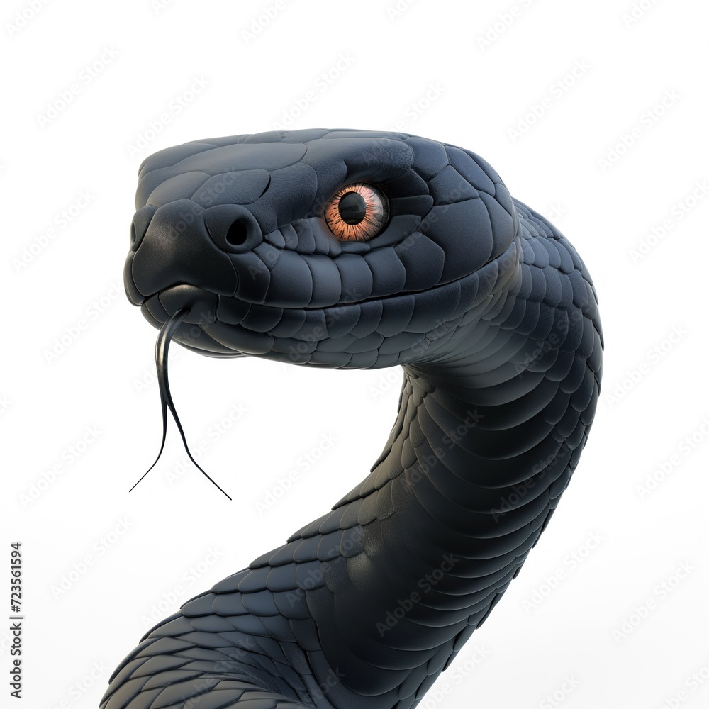 Fototapeta premium black snake on white