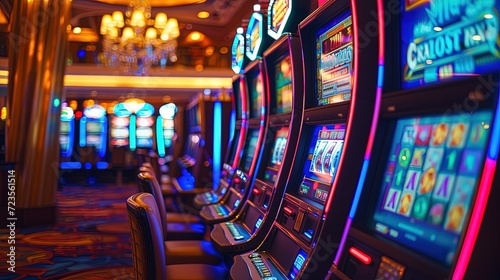 slot machines in casino photo