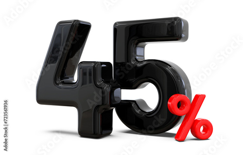 45 Percent off Promotion Sale Off in Black 3d